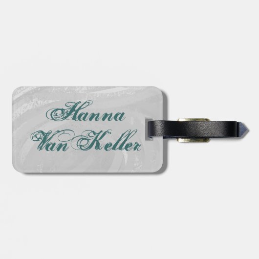 Bowling Ball Leopard Blauwgroen Bagagelabel (Achterkant horizontaal)