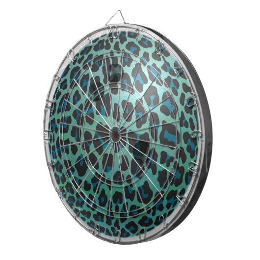 Bowling Ball Leopard Blauwgroen Dartbord (Voorkant Rechts)