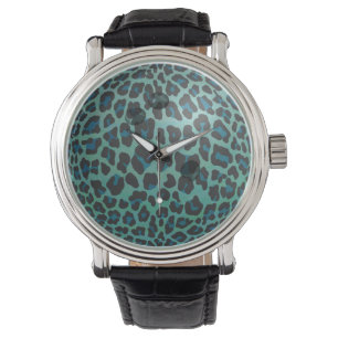 Bowling Ball Leopard Blauwgroen Horloge