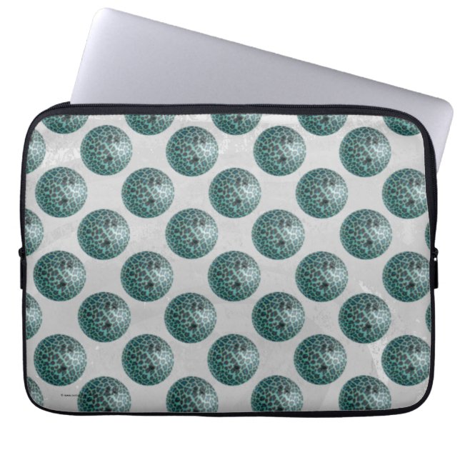 Bowling Ball Leopard Blauwgroen Laptop Sleeve (Voorkant)