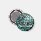 Bowling Ball Leopard Blauwgroen Magneet (Voorkant / Achterkant)