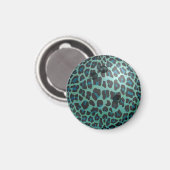 Bowling Ball Leopard Blauwgroen Magneet (Voorkant / Achterkant)