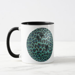 Bowling Ball Leopard Blauwgroen Mok