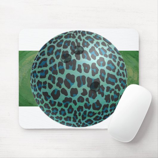 Bowling Ball Leopard Blauwgroen Muismat (Met muis)