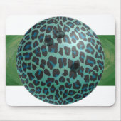Bowling Ball Leopard Blauwgroen Muismat (Voorkant)
