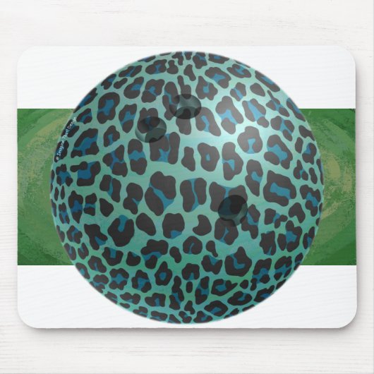 Bowling Ball Leopard Blauwgroen Muismat (Voorkant)
