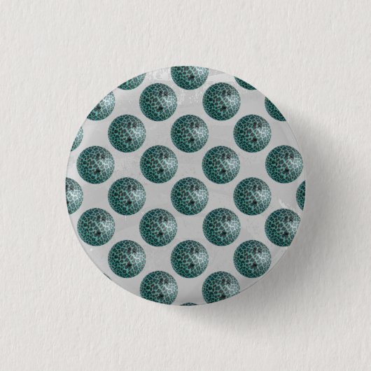 Bowling Ball Leopard Blauwgroen Ronde Button 3,2 Cm (Voorkant)