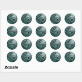 Bowling Ball Leopard Blauwgroen Ronde Sticker (Vel)