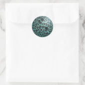 Bowling Ball Leopard Blauwgroen Ronde Sticker (Tas)