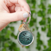 Bowling Ball Leopard Blauwgroen Sleutelhanger (Hand)