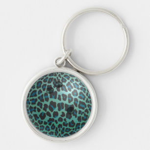 Bowling Ball Leopard Blauwgroen Sleutelhanger