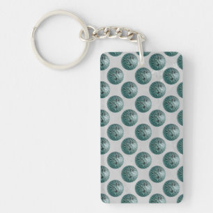 Bowling Ball Leopard Blauwgroen Sleutelhanger