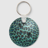 Bowling Ball Leopard Blauwgroen Sleutelhanger (Voorkant)