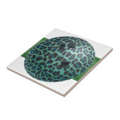 Bowling Ball Leopard Blauwgroen Tegeltje (Zijkant)