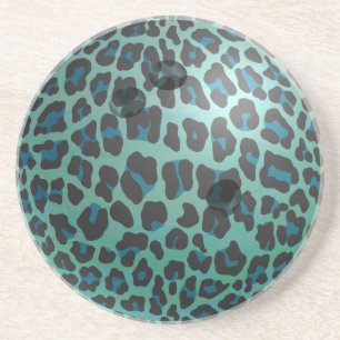 Bowling Ball Leopard Blauwgroen Zandsteen Onderzetter