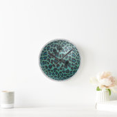 Bowling Ball Leopard Teal Ronde Klok (Huis)