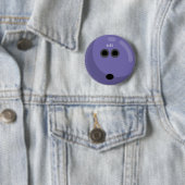 Bowling Ball met Jouw naam | Paars/zwart Ronde Button 5,7 Cm (In situ)