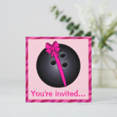 Bowling Ball met uitnodiging van Bow Birthday (Staand voorkant)