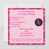 Bowling Ball met uitnodiging van Bow Birthday (Achterkant)