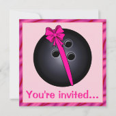 Bowling Ball met uitnodiging van Bow Birthday (Voorkant)