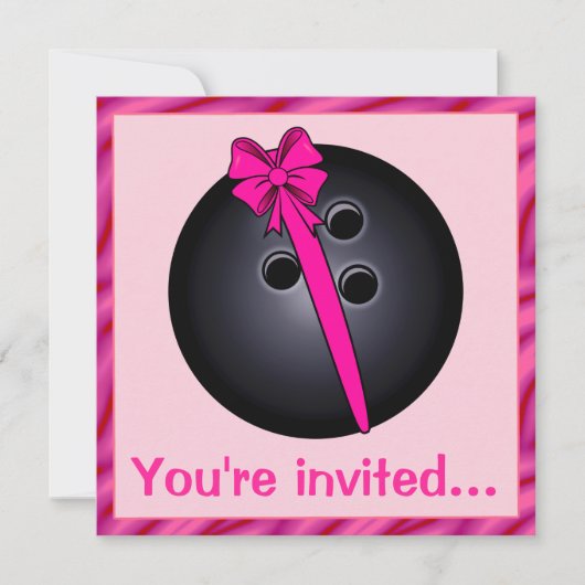 Bowling Ball met uitnodiging van Bow Birthday (Voorkant)