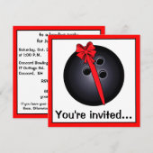 Bowling Ball met uitnodiging van Bow Birthday (Voorkant / Achterkant)