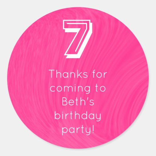 Bowling ball met verjaardagsleeftijd & bedankt ber ronde sticker (Voorkant)