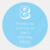 Bowling ball met verjaardagsleeftijd & dankjewel b ronde sticker (Voorkant)