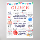 Bowling Ball Milestone start verjaardagsfeestje Poster (Voorkant)