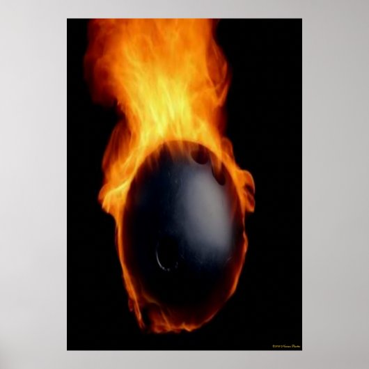 Bowling Ball on Fire Print (Voorkant)