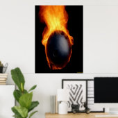 Bowling Ball on Fire Print (Thuiskantoor)