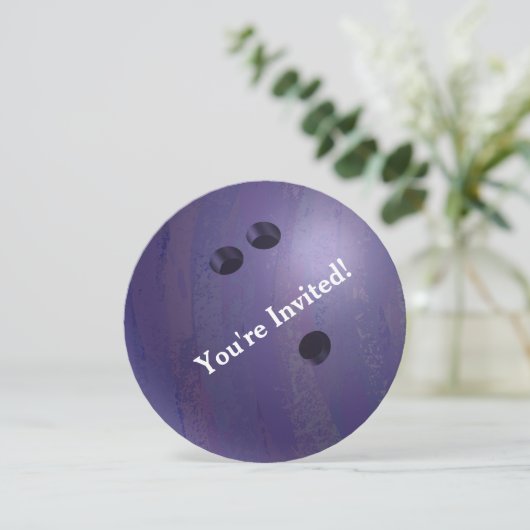 Bowling Ball Paarse Partij Kaart (Staand voorkant)