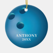 Bowling Ball Persoonlijke Kerstmis Keramisch Ornament (Voorkant)