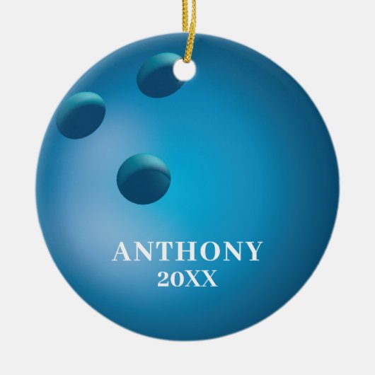 Bowling Ball Persoonlijke Kerstmis Keramisch Ornament (Voorkant)