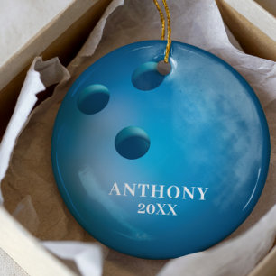 Bowling Ball Persoonlijke Kerstmis Keramisch Ornament