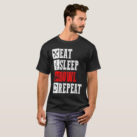 Bowling Ball Pin Bowler Strike Bowling Fanatic Bow T-shirt (Voorkant volledig)