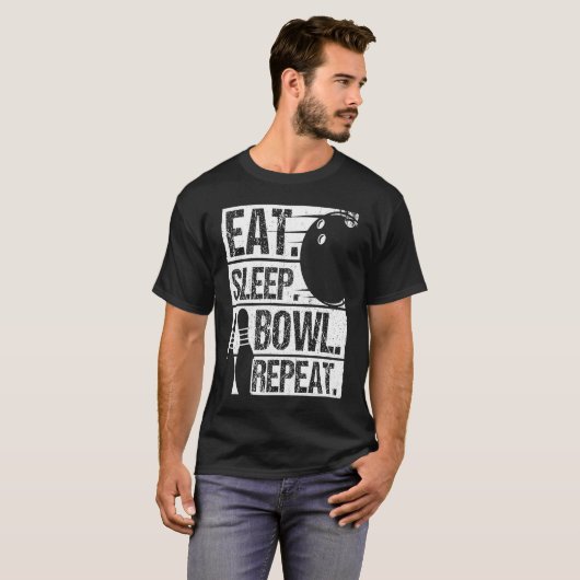 Bowling Ball Pin Bowler Strike Bowling Fanatic Bow T-shirt (Voorkant volledig)