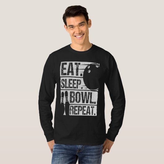 Bowling Ball Pin Bowler Strike Bowling Fanatic Bow T-shirt (Voorkant volledig)