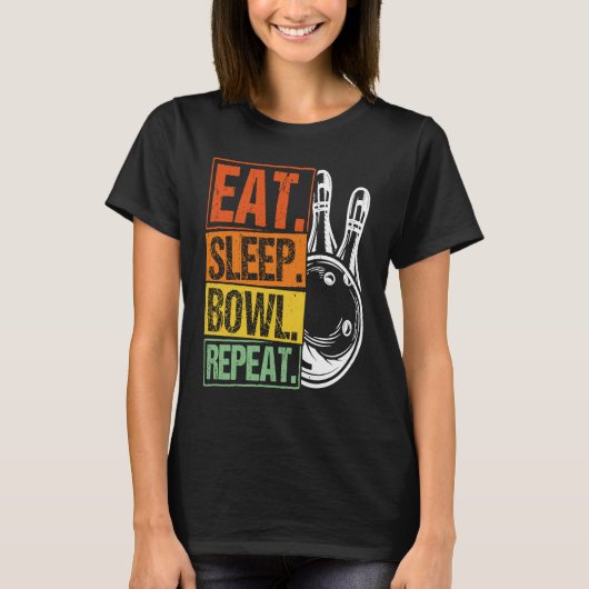 Bowling Ball Pin Bowler Strike Bowling Team Bowlin T-shirt (Voorkant)