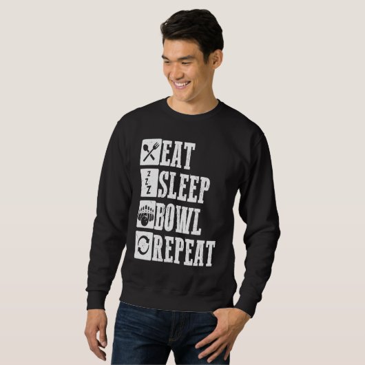 Bowling Ball Pin Bowler Strike Bowling Team Bowlin Trui (Voorkant volledig)