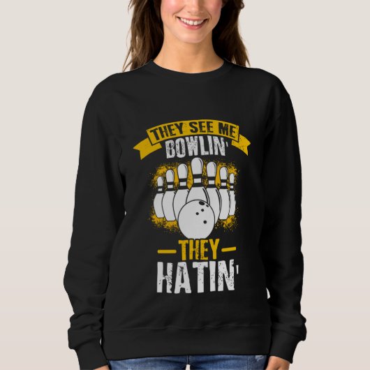 Bowling Ball Pin Bowler Strike Bowling Team Bowlin Trui (Voorkant)