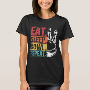 Bowling Ball Pin Bowler Strike Team Bowling Alley T-shirt