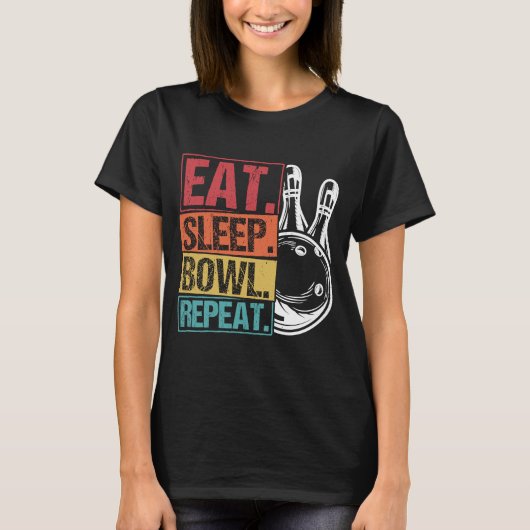 Bowling Ball Pin Bowler Strike Team Bowling Alley T-shirt (Voorkant)