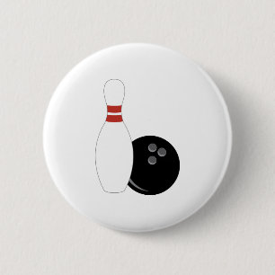 Bowling Ball & Pin Ronde Button 5,7 Cm