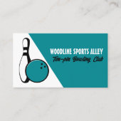 Bowling Ball & Pin, Ten-Pin Bowling Club Visitekaartje (Voorkant)