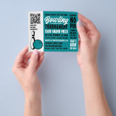 Bowling Ball & Pin, Ten-Pin Bowling Tournament Flyer (Hand)