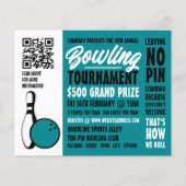 Bowling Ball & Pin, Ten-Pin Bowling Tournament Flyer (Voorkant)