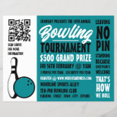 Bowling Ball & Pin, Ten-Pin Bowling Tournament Flyer (Voorkant)