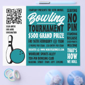 Bowling Ball & Pin, Ten-Pin Bowling Tournament Flyer (Enkel)
