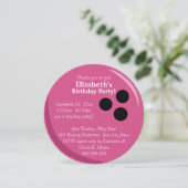 Bowling Ball Pink Birthday Party Kaart (Staand voorkant)